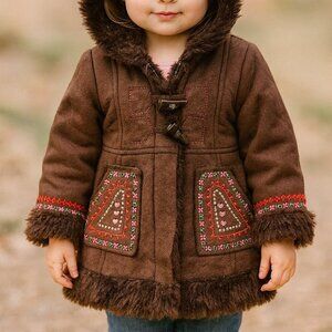 Nannette Kids Coat Winter Faux Fur 12 Months 90s Y2K